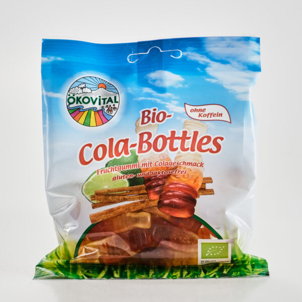 Kummikommid Bio-Cola-Bottles 100g Ökovital